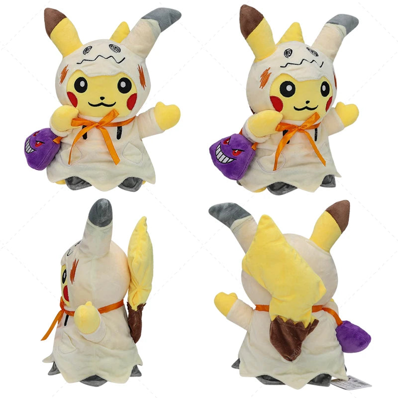Pokémon Plush Halloween Pikachu Cos Mimikyu Hattrem Full Belly Mode Morpeko with Gengar's Cloak Doll Halloween Christmas Gift
