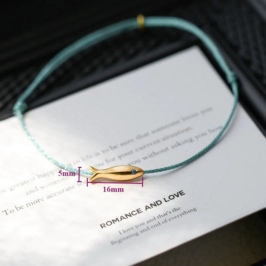 VENTFILLE 925 Sterling Silver Koi Fish Anklet Rope for Women Girl Cute Fashion Summer Jewelry Dropshipping Wholesale