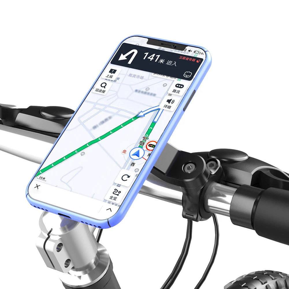 Motorcycle Bike Phone Holder Shock Absorber Quad Lock MTB Handlebar Phone Stand 360° Rotatable GPS Navigation Support Bracket