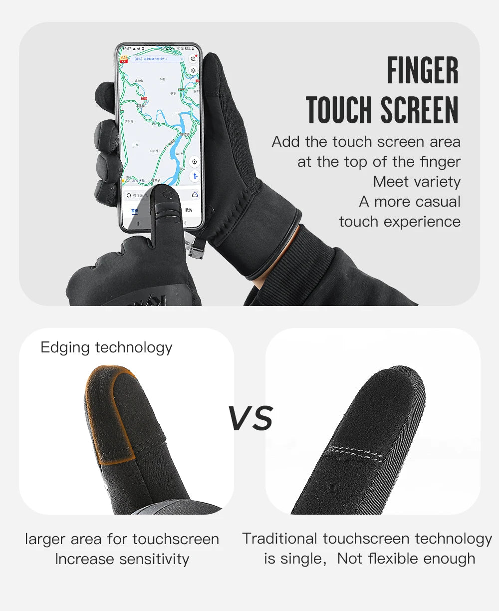 Outdoor Winter Cycling Gloves Touch Screen Motorcycle Gloves  Windproof Sports Riding Ski Gloves Waterproof 3M Running Gloves