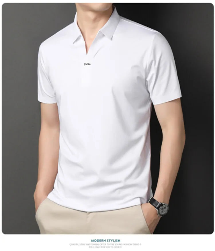 Men’s Stretch Polo Shirt – Quick-Dry Business Casual (M-4XL)