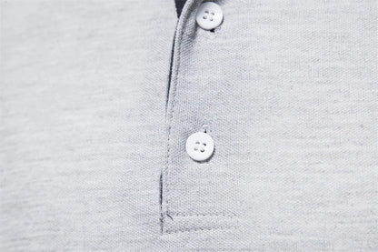 Men’s Deer Embroidery Polo Shirt – Long Sleeve Casual Business Top