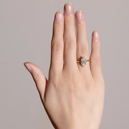 With GRA Certificate 3CT Marquise Moissanite Rings for Women 925 Silver Thin Ring Engagement Wedding Accessories Jewelry