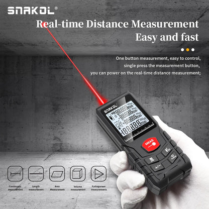 Snakol Laser Distance Meter 50m 70m 100m 120m Rangefinder Profesional Range Finder Digital Tape Measure Ruler Test Tools