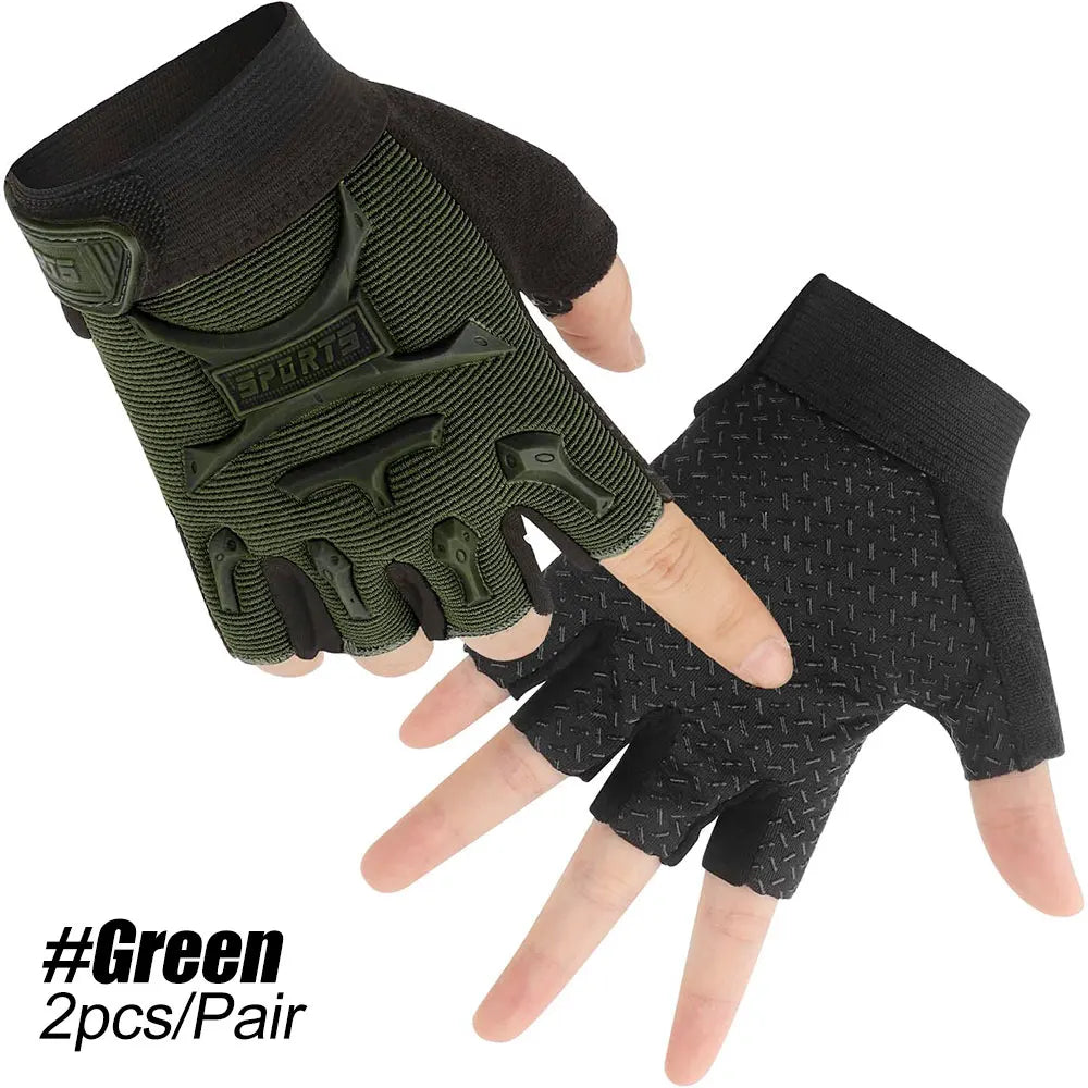 1 Pair Kids Half Finger Gloves Sports Gloves Non-Slip Gel Gloves Adjustable Fingerless Gloves for Children Cycling Riding Biking