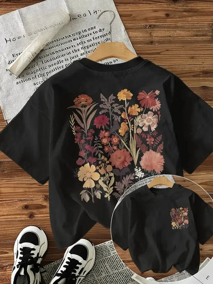 Y2K Flower Print Women’s Graphic Tee – Casual Summer Shirt