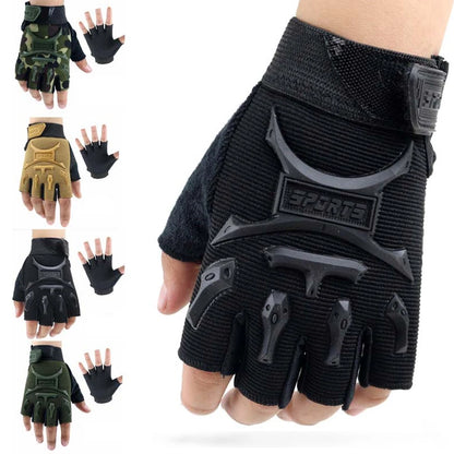 1 Pair Kids Half Finger Gloves Sports Gloves Non-Slip Gel Gloves Adjustable Fingerless Gloves for Children Cycling Riding Biking