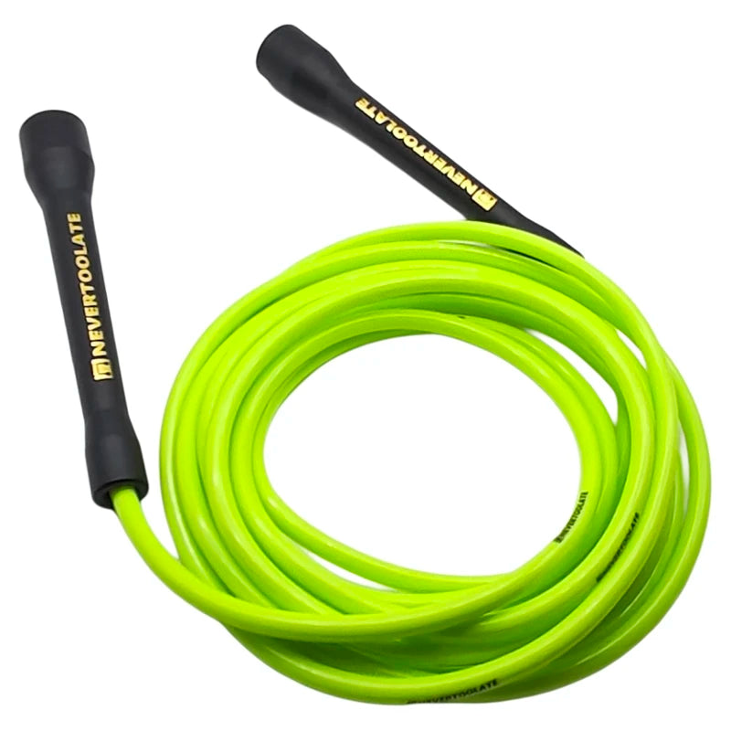 NEVERTOOLATE BOXING ROPE  fitness nylon core pvc 6mmx3.2m skip jump rope double under smooth outlet backup rope overgrip