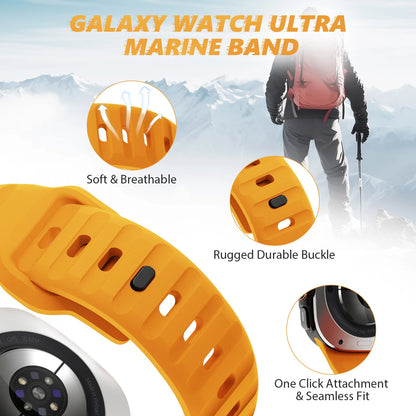 For Samsung Galaxy Watch 7 Ultra Strap 47mm Accessories correa Sport Silicone Bracelet For Galaxy Watch 8 ultra 2025 band 47 mm
