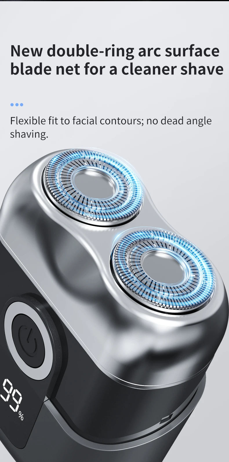 Mini electric shaver, compact and fast charging for home use, men's car shaver, portable for home use, gift for father and boyfr