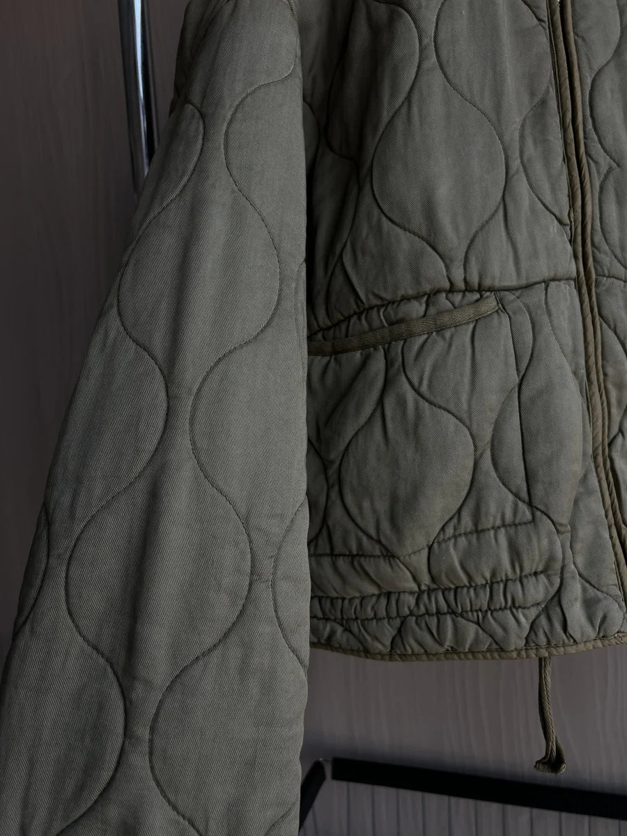 Quilted Cotton Jacket for Women Traf 2024 Winter New Arrival Zw Series Soft Lenzing Fabric Vintage Warm Coat 4088242