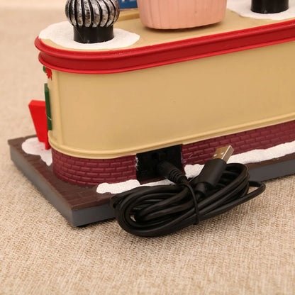 Christmas New Year Gift Rotating Glowing Octave Box Xmas Creative Kitchen Ornament Decoration Christmas Children Music Box Gift