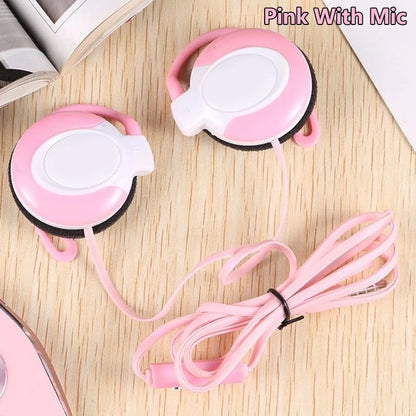 Wired Headphones Stereo 3.5MM Ear Hook Music Game Earphone With Mic For Mobile Phone PC Laptop Mp3 Mp4 Wired Headset
