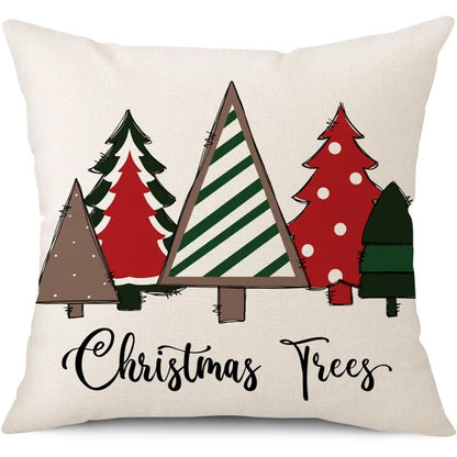 45cm Merry Christmas Cushion Cover Pillowcase 2024 Christmas Decorations for Home Ornament Happy New Year Christmas Decor 2025
