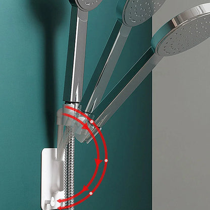 Adjustable Shower Head Holder with Hooks – No-Drill Wall Mount