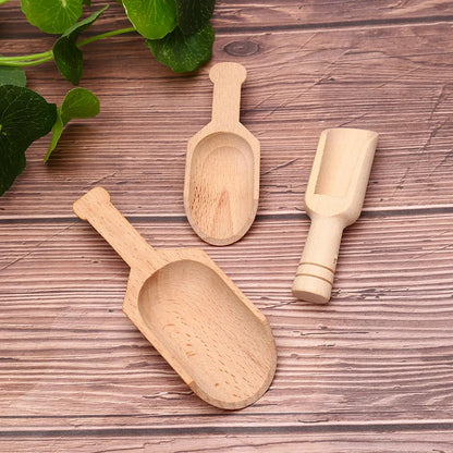1 Pcs Wooden Mini Tea Coffee Scoops Seasoning Candy Spices Bath Salt Spoons Wooden Spoon Wooden Shovel