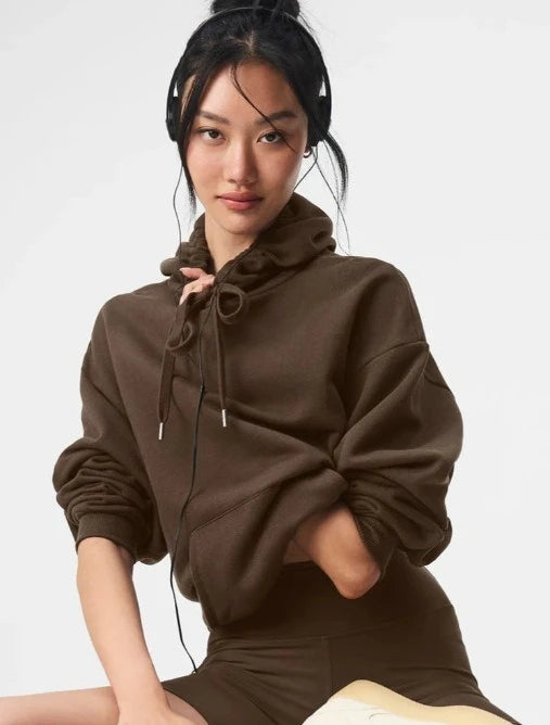 2025 unisex hooded sweatshirt men's solid color sweatshirt men's and women's long sleeved plug-in pocket pulloverolid Women Warm