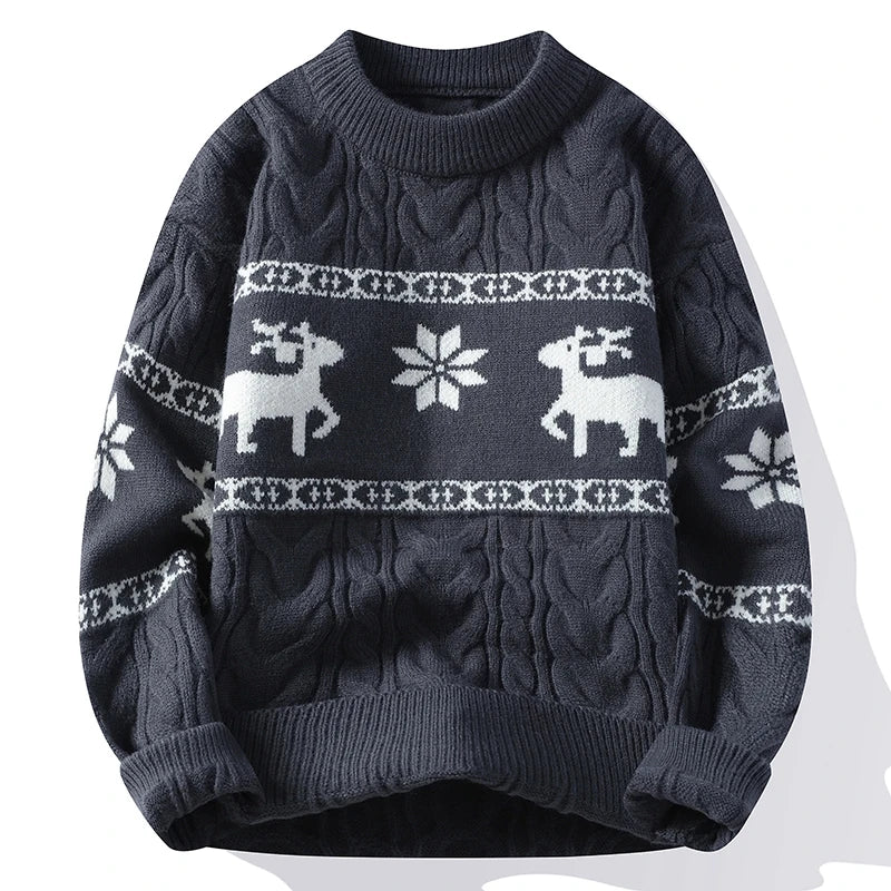 Winter Luxury Cashmere Sweater 2024 New Fall Men Thick Warm Mens Sweaters With Deer Korean Harajuku Christmas Jumper