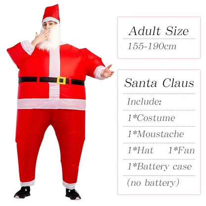 Christmas Inflatable Costume Santa Claus Snowman Gingerbread Tree Adult  Party Masquerade Role Play Holiday Gift