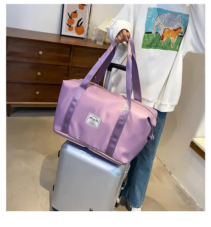 Waterproof Travel Duffel Bag – Large Capacity Nylon Gym Tote for Women**
