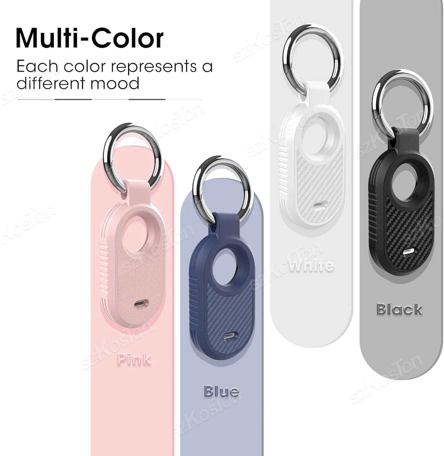 Carbon Fiber Style Case For Samsung Galaxy Smart Tag 2 Locator Anti-lost Backpack Keychain TPU Soft Silicone Protect Back Cover