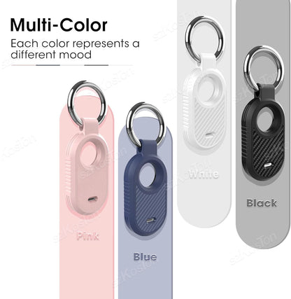 Carbon Fiber Style Case For Samsung Galaxy Smart Tag 2 Locator Anti-lost Backpack Keychain TPU Soft Silicone Protect Back Cover