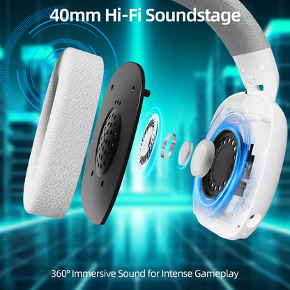 Attack Shark L80Pro Gaming Headphones 2.4G Bluetooth Connection Mode,Dual-microphone Design,Ultra-light Body,Soft Ear Cups