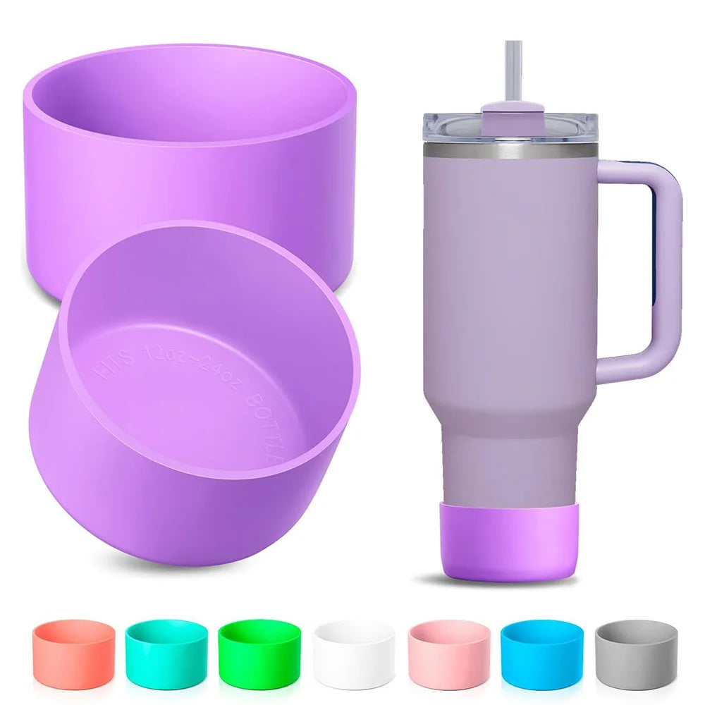 2Pcs Silicone Boot for Stanley Cup Accessories Tumbler Protective Cup Bottom Sleeve Cover Fits 30oz 40oz
