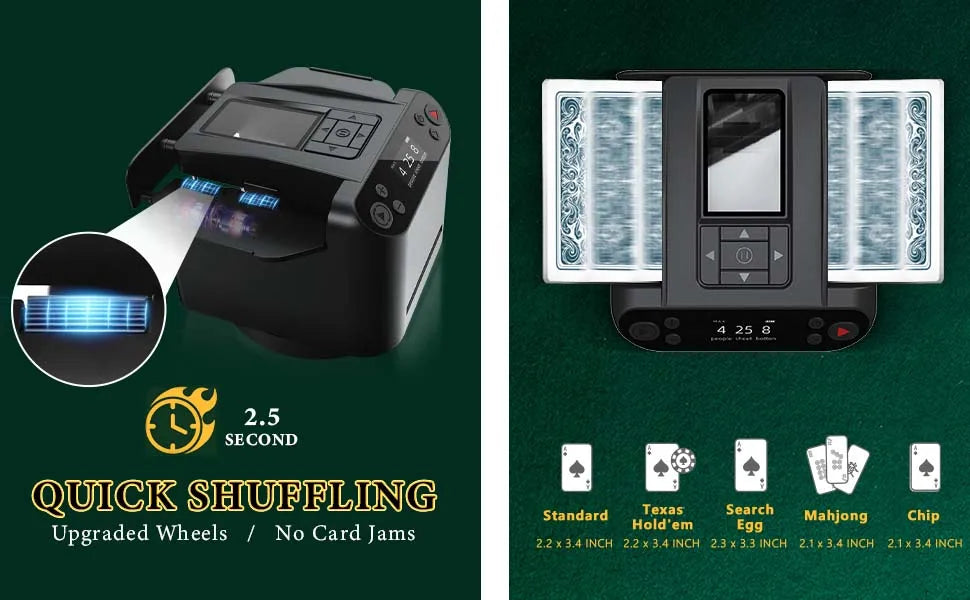 360° Rotating Automatic Card shuffle Dealer Machine 2 In 1 Playing Cards Shuffling Dealing Tool Home party Poker device