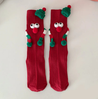 1pc Women'S Christmas Socks Cute No Magnetic Middle Tube Cartoon  Socks Middle Tube Socks Funny Socks 여성양말 Gift