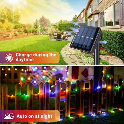 LED Solar Powered String Lights Copper Wire 8 Modes Solar Fairy Lights Outdoor Waterproof for Garden, Patio, Party, Christmas