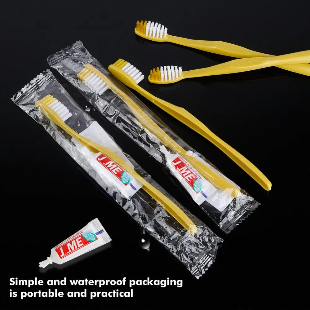 1-100pcs Disposable Hotel Toothbrush Portable Travel Toothbrush With Toothpaste Kit Oral Care Teeth Cleaning Brush Bathroom Set