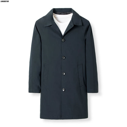 Top Quality Korean New Brand Casual Fashion Long Men Trench Coat  Windbreaker Overcoat Slim Fit Long Jacket Men Clothing