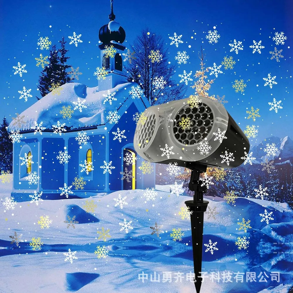 Christmas Snowfall Projector Light Owl Shape Outdoor Highlight Landscape Dynamic LED Snowflake Projection Lamp for New Year Lamp