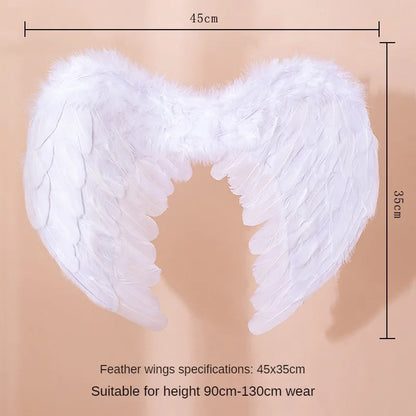 White Angel Feather Wings Festival PartyDecoration Props Scene Decoration Children Adult VictoriasSecret Fashion ShowPerformance