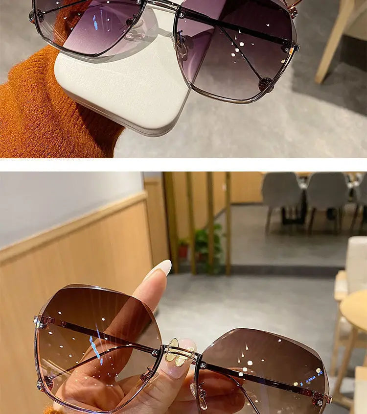 Brand Design 2025 Fashion New Polygonal Metal Sunglasses Retro Ladies Glasses Classic Trend Luxury Driving Travel Eyewear