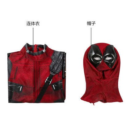 Deadpool Costume Kids Superhero Deadpool Child Cosplay Costume Swords Kids Jumpsuit Deadpool Costume For Children Halloween Suit