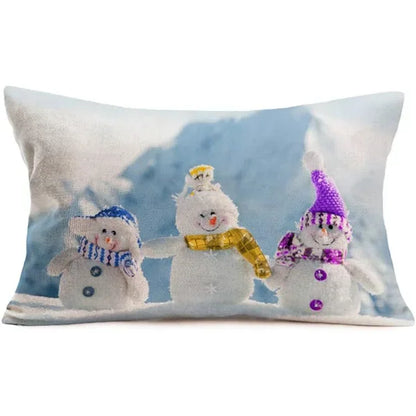 New Christmas style simple letter double-sided printed linen pillow for home decoration, sofa waist pillowcase