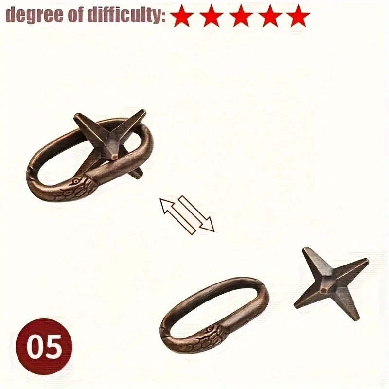 A classic intellectual metal puzzle toy, a difficult educational game toy for Christmas, Thanksgiving and birthday gifts