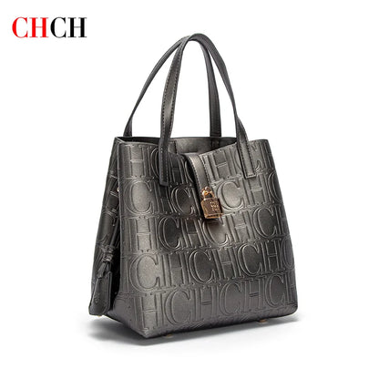 Steel Embossed PU Tote Bag – Elegant Handheld Shoulder Bag for Women