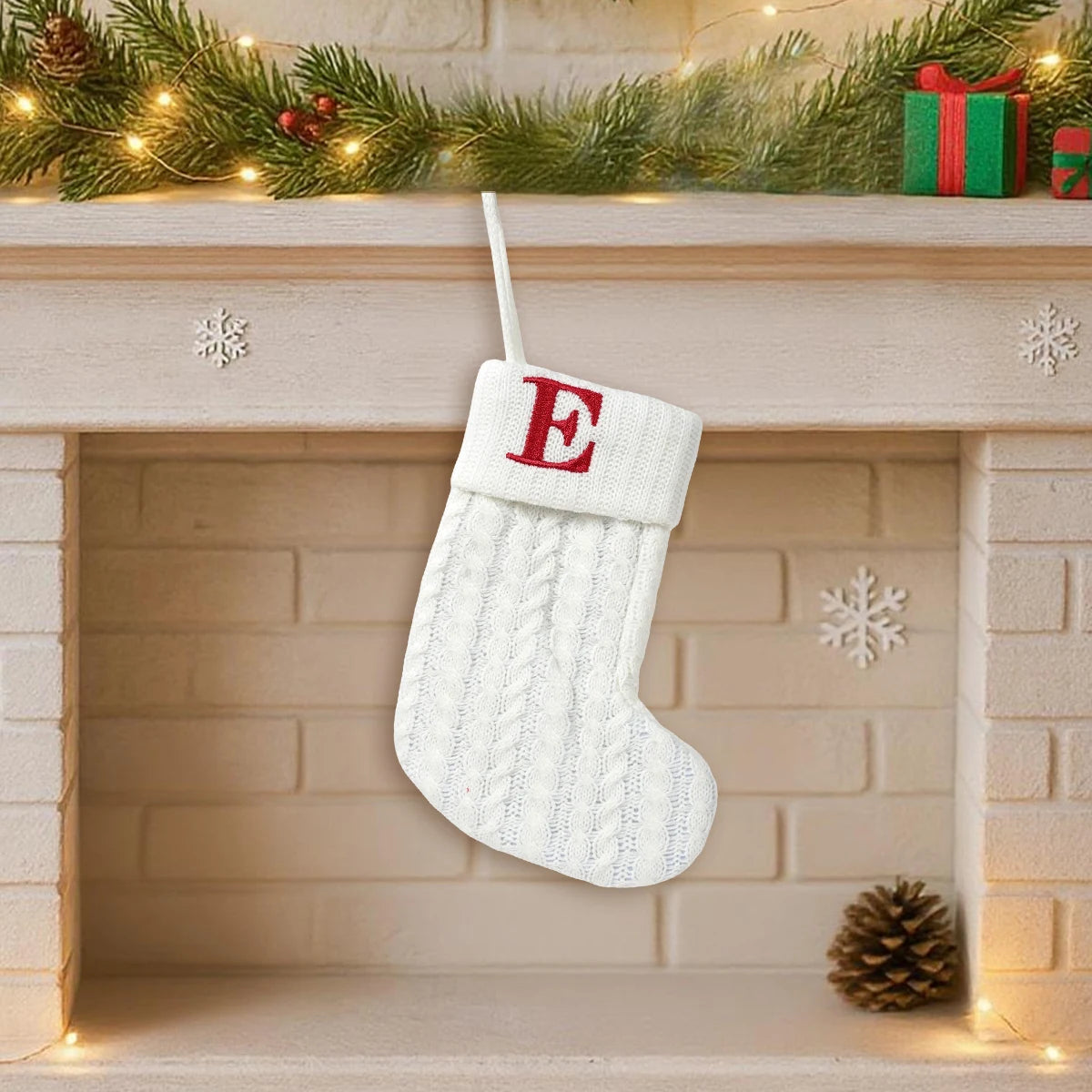 Christmas Socks Knitting Snowflake Letter Stocking Christmas Decoration For Home 2025 Xmas Tree Ornament Gift Navidad Natal 2026