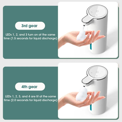 Automatic Soap Dispenser Touchless Foaming Soap Dispenser 380ml USB Rechargeable Electric 4 Level Adjustable Foam Soap Dispenser