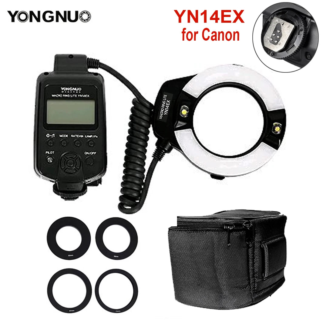 Yongnuo YN14EX II TTL Macro Ring Flash Speedlite Led Light  for Canon Sony Camera Oral Cavity Teeth Ornaments Close-up Shooting