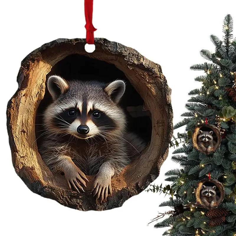 Cartoon Animal Christmas Tree Pendants 2D Acrylic Hanging Ornaments Home Party Christmas Decoration 2025 Navidad New Year Gifts