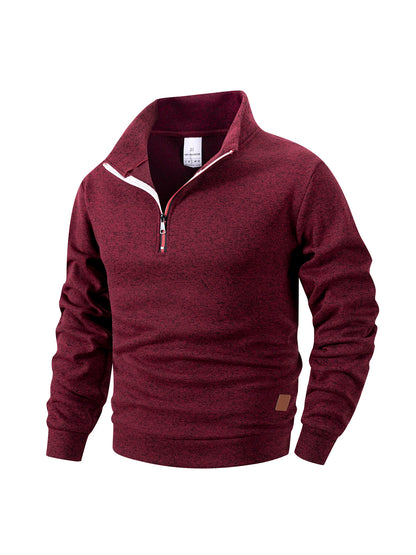 Men Sweatshirts Autumn Thicker Pullover Half Zipper Pullover Male Winter Solid Color Turtleneck Sweater Hoody Outdoor Sweatshirt