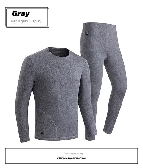 30 Zones Heating Heated Underwear Women Men Motorcycle Jacket USB Electric Heating Underwear Fleece