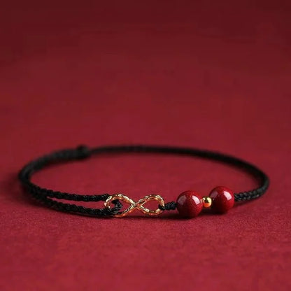 Handmade Tibetan Knot Bracelet – Red & Black Unisex Rope Charm