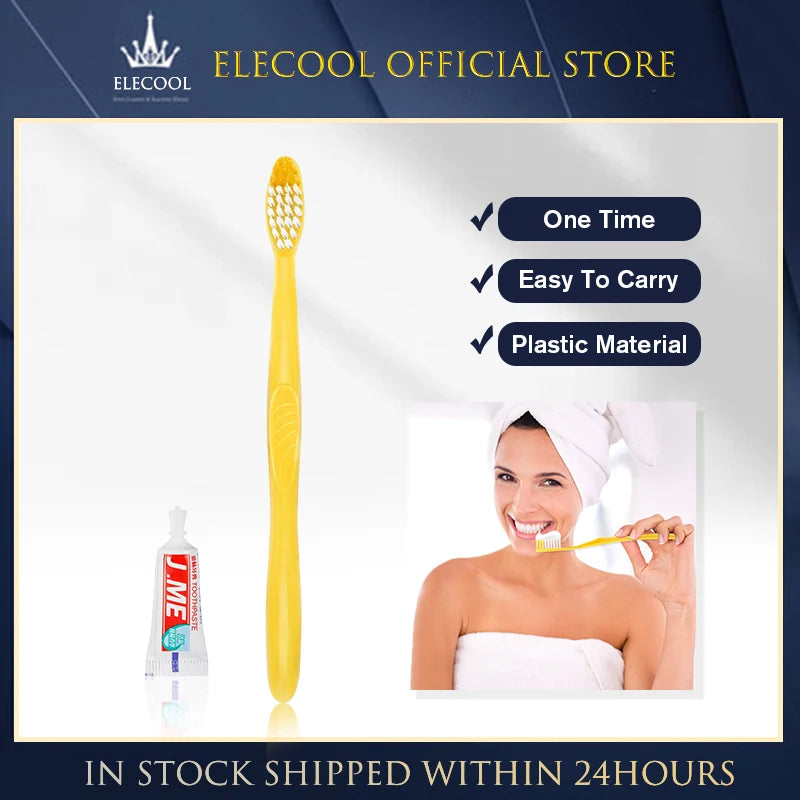 1-100pcs Disposable Hotel Toothbrush Portable Travel Toothbrush With Toothpaste Kit Oral Care Teeth Cleaning Brush Bathroom Set