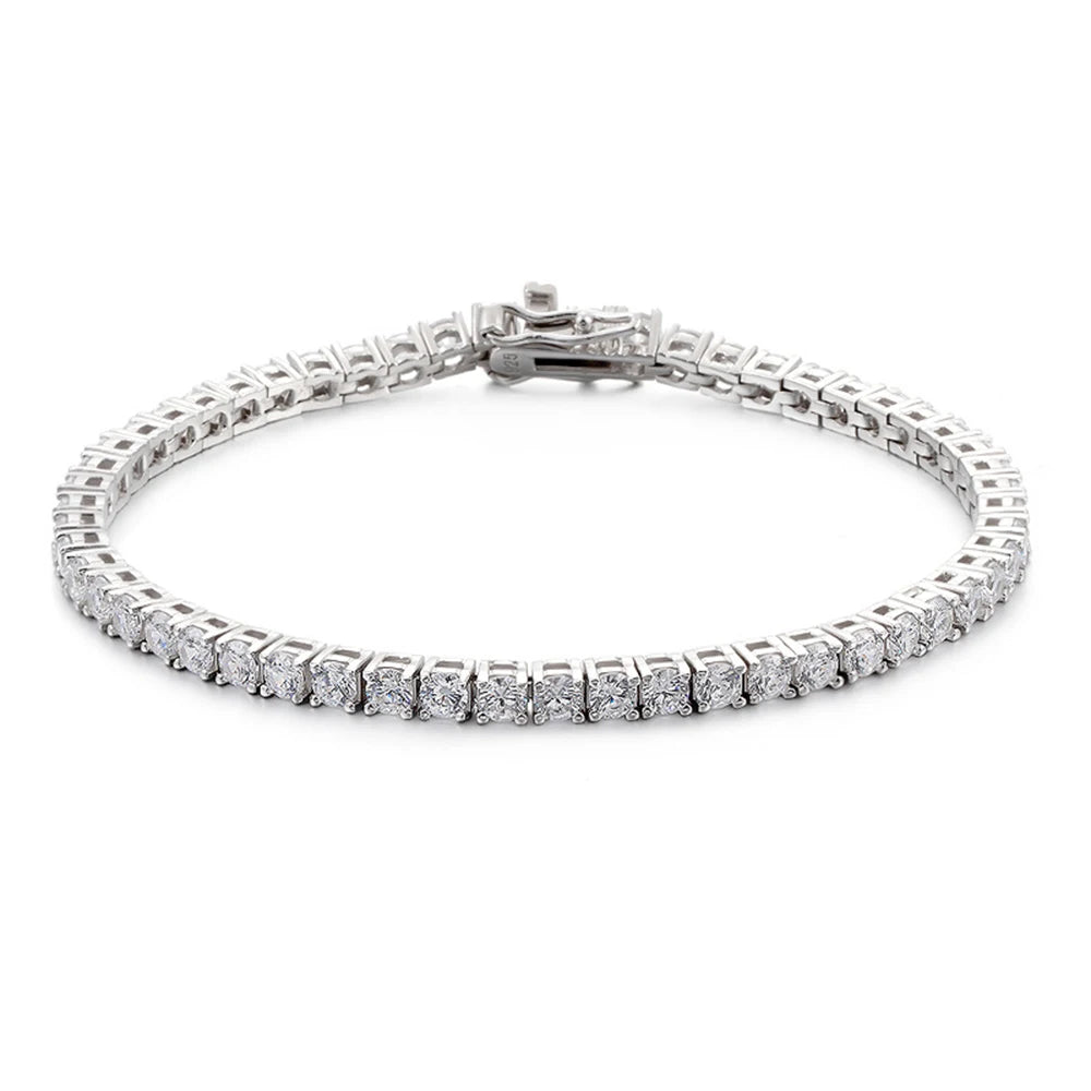 SerenIty 3mm 4mm 5mm D Color Moissanite Tennis Bracelet For Women Man 100% 925 Sterling Silver Plated 18K Hand Chain Jewelry GRA