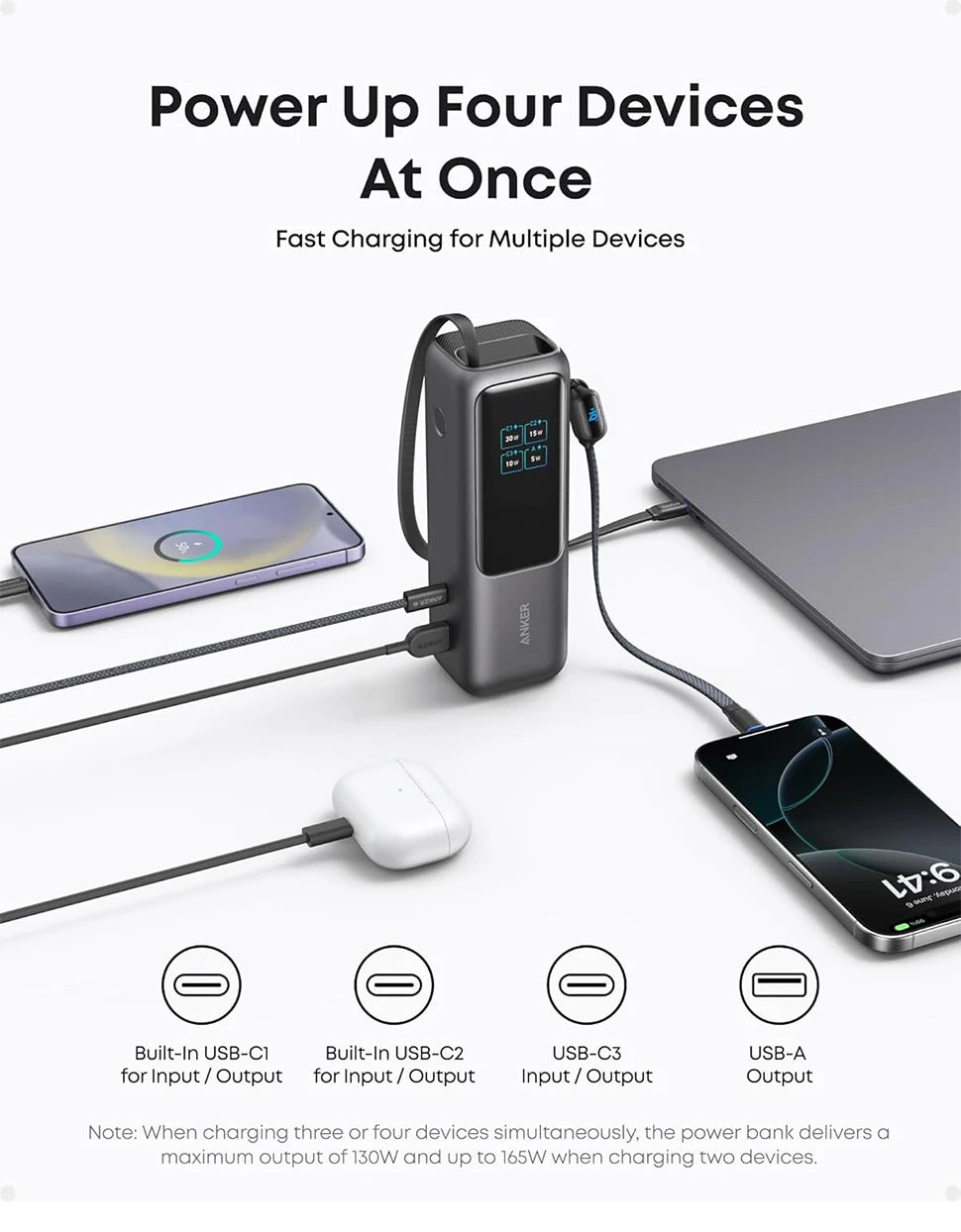 Anker 25000mAh Laptop Power Bank with 3x 100W USB-C Ports
